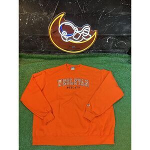 Vintage Champion Wesleyan‎ College Bobcats Orange Crewneck Sweatshirt Men's XXL